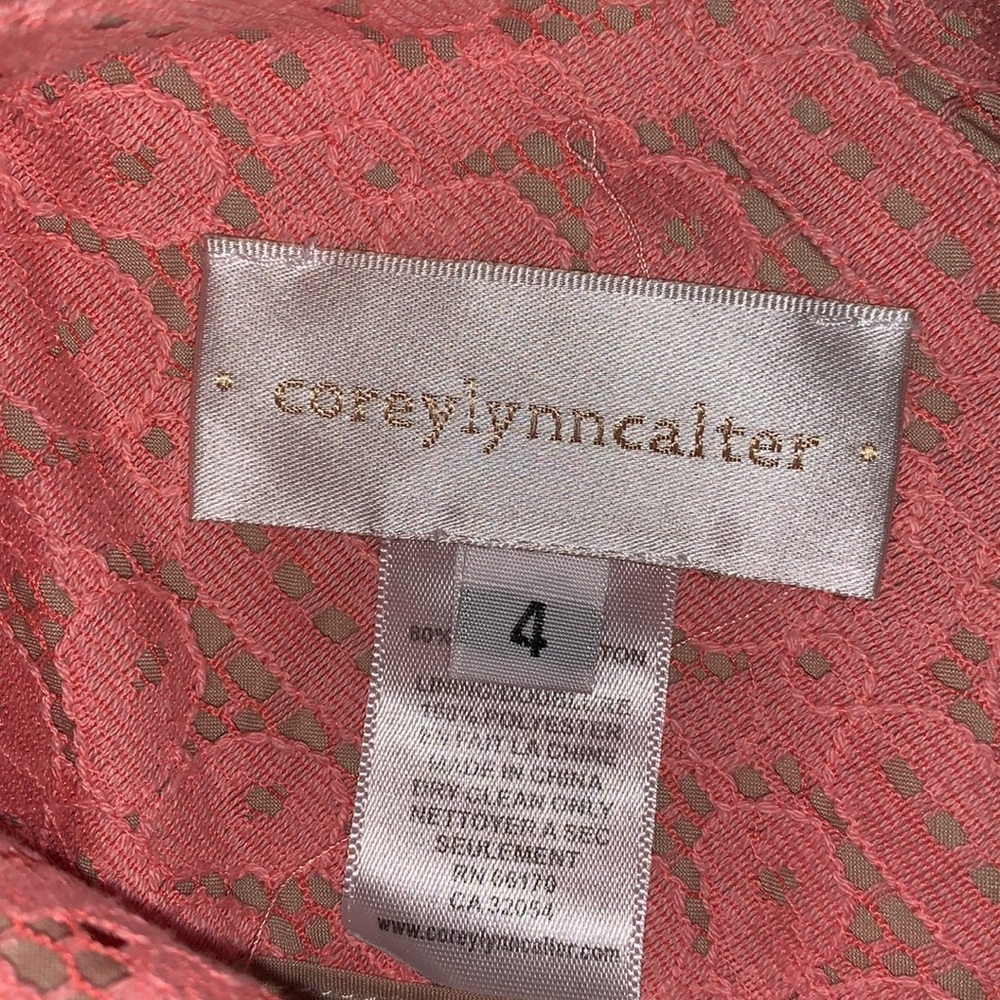 Corey Lynn Calter Lace Crop Pink Pants Purchased from Anthropologie Sz 4 - Picture 3 of 10